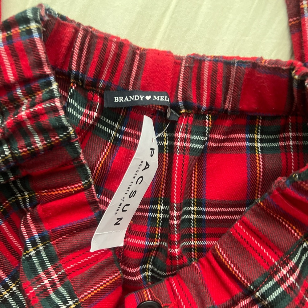 Brandy Melville red plaid pants